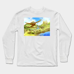 Flying On Polly Over an Enchanted Land Long Sleeve T-Shirt